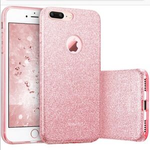 iPhone 7Plus Luxury Rose Gold Glitter Sparkle Case